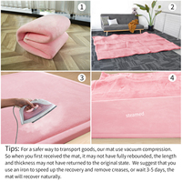 Tapis de chambre à coucher rose tapis de garderie doux corail velours Relax tapis de jeu tapis de Tatami en mousse de haute qualité avec fond antidérapant