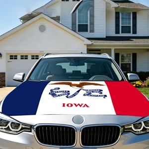 Factory Custom Elastic Car Hood Cover Flag for US Iowa Vehicles Custom Car Flag Patriotic Parade Celebration Bonnet Flag <b>Banner</b> - Product Image 5