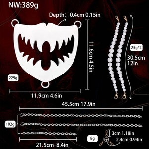 Pantalon harnais sans entrejambe à dents de monstre pour femmes, stimulateurs de friction clitoridienne, chaîne bijou pour le corps féminin, jouets fétichistes BDSM - Product Image 6