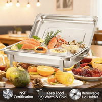 Matériel de restauration hôtelière professionnel : Ensemble de réchauds rectangulaires en acier inoxydable 9L pour buffet, chauffe-plats, équipement de cuisine