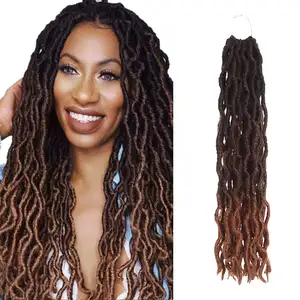 Wholesale Goddess Locs Ombre Gypsy locs Crochet Hair Curly Faux Locs African Dreadlocs Hair Extensions synthetic hair Bulk