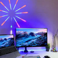 Bande LED RGB USB 5V 5050 pour décoration de Noël/maison/extérieur, mode musique, contrôle par application, lumière murale intelligente effet feux d'artifice, IP65, 180 LED, CRI80