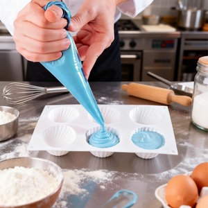 Semi-Circular Mousse Cake Mold Spiral Shape 6 Cavity Oven Safe Baking Mold For Commercial Use - Product Image 1