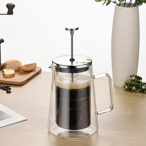Caffettiera French Press in Vetro a Doppio Strato, Resistente al Calore, <span class=keywords><strong>Design</strong></span> Minimalista Moderno per Uso Domestico - Product Image 4