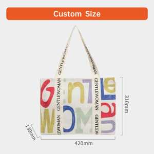 Sac fourre-tout en toile recyclable pour femme, personnalisé avec logo sérigraphié, ruban en corde, grande capacité, haute qualité, pour le shopping en gros - Product Image 4