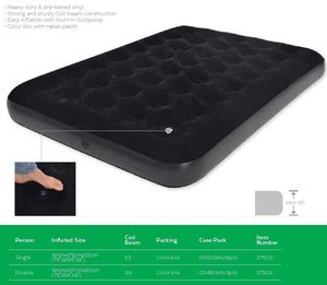 Jilong avenli lit à air intérieur avenli floqué lit à air portable noir queen size matelas à air pliant avec pompe à pied - Product Image 6