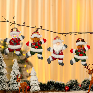 Nuevo adorno colgante transfronterizo de tela roja y verde con diseño de bailarina, adorno de muñeca con brazos levantados, adorno para árbol de Navidad, pequeña decoración. - Product Image 1