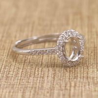 Sterling Silber 5*7/6*8/7*9/8*10/9*11/10*12mm Halbmontierter Ringrahmen Leere Fassung S925 ohne Mittelstein für DIY-Einlage