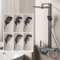 Nouveau système de douche intelligent à affichage numérique, massage complet du corps, douche de pluie, style piano, ensemble de douche de bain, poignée unique, poli, doux