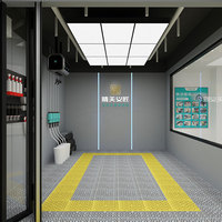 Panneau lumineux LED pour atelier de lavage de voitures à 9 grilles, 864W, 6500K, CRI>90, luminaire de plafond avec support