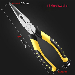 Pince <span class=keywords><strong>à</strong></span> <span class=keywords><strong>fil</strong></span> <span class=keywords><strong>de</strong></span> 8 pouces <span class=keywords><strong>de</strong></span> qualité DIY, Pince <span class=keywords><strong>à</strong></span> bec effilé <span class=keywords><strong>de</strong></span> 6 pouces, Pince coupante diagonale pour travaux électriques domestiques, Poignée en plastique <span class=keywords><strong>à</strong></span> prise souple, en fonte, Vente en gros - Product Image 2