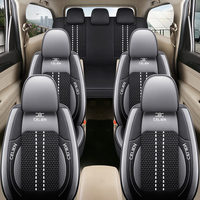 Ensemble de housses de sièges de voiture à trois rangées rouge Premium Moderniste, airbag et housse de siège de voiture arrière fendue Universal Fit Interior Accessories f