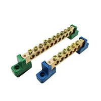 Boîtier de distribution vert, bornier de mise à la terre en laiton, barre de terre, borne de connexion pour câble PE, bornier multi-positions
