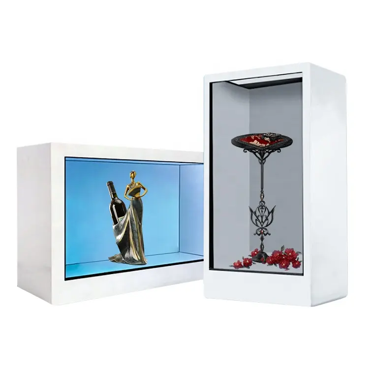 10.1 inç 13.3 inç 15.6inch18.5inch 21.5 inç şeffaf LCD reklam oyuncu 3D hologram ekran gösterisi kutusu