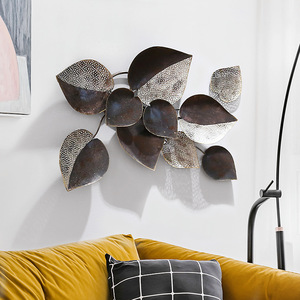 Silent Style Black Iron Leaf Wand kunst Dekor Hochwertige Eisen Schmiedeeisen Blumen Metall Wand dekoration - Product Image 1