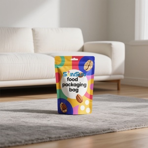 Bolsas de Mylar personalizadas con cierre hermético, cuadradas, de plástico resistente al desgaste, con diseño de comida, negras, para snacks infantiles - Product Image 3