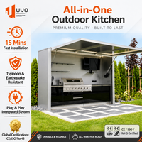 Cuisine extérieure tout-en-un UVO : Station de barbecue portable pliable |   Kiosque de cuisine modulaire préfabriqué pour la cour arrière