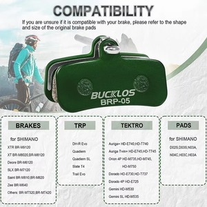 BUCKLOS Fahrrad-Scheibenbremsbeläge für D03S D01S 4-Kolben-Bremsbeläge für BR-M8120 <span class=keywords><strong>M7120</strong></span> M8020 M820 Hydraulische Keramik-Fahrradbremsbeläge - Product Image 2