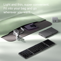 Nouveau clavier à écran tactile triple pliant Recharge BT sans fil léger mince Portable Mini clavier usine en gros transfrontalier