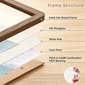 <span class=keywords><strong>Cadre</strong></span> photo en bois massif aux coins arrondis avec plexiglas HD pour montage mural ou sur table, esthétique minimaliste, décoration intérieure - Product Image 3