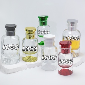 Hot Sale 30ml 50ml 100ml Red Color <b>Glass</b> Perfume <b>Bottle</b> Ready Stock Luxury Thick Bottom <b>Empty</b> <b>Glass</b> Perfume <b>Bottle</b> with Lids - Product Image 1