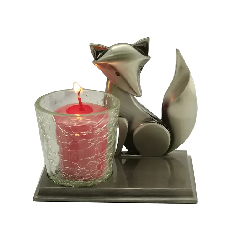 Animal Shape Fox Tealight Christmas Custom Antique Decorative Wedding Votive Glass Candle Holder