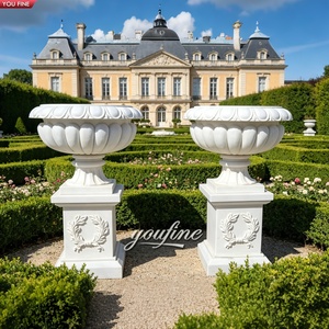 Pots à fleurs en marbre sculptés à la main YOUFINE, urnes de jardin classiques pour l'aménagement paysager de villas et de terres de prestige - Product Image 1