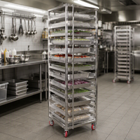 Chariot de séchage empilable en acier inoxydable 304 avec grille en fil métallique, soudé et découpé à maille plate, pour boulangerie