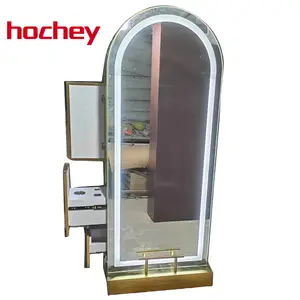 Hochey 2024 New Design Beauty Salon Center Mirror Set Double Sided Hairdressing Salon Furniture Chair and Mirror