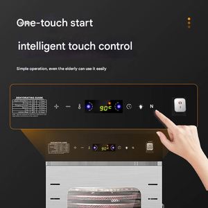 Motor Rotatorio Automático de Acero Inoxidable de Alta Calidad con Pantalla Táctil, 1600W, para Secar Alimentos, Frutas, Verduras, Carne, Cecina - Product Image 3