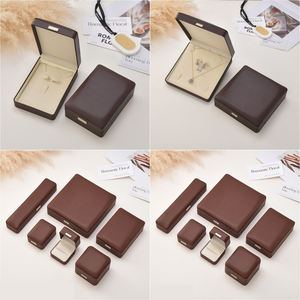 2025 caja de joyería de cuero PU de lujo personalizada caliente, anillo, collar, caja de almacenamiento de pendientes - Product Image 6