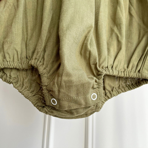 Mùa Xuân Mùa Hè Linen Cổ Điển Toddler <span class=keywords><strong>Peter</strong></span> Pan Cổ Áo Áo Bong Bóng TEE Onesies Trẻ Em Trang Phục Tùy Chỉnh Bé Bong Bóng Rompers - Product Image 4