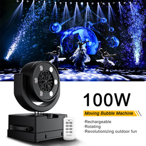 SHEHDS Machine à bulles mobile rechargeable 100W DMX512 9CH avec éclairage LED pour effets de scène, idéale pour mariages, concerts et fêtes - Product Image 6