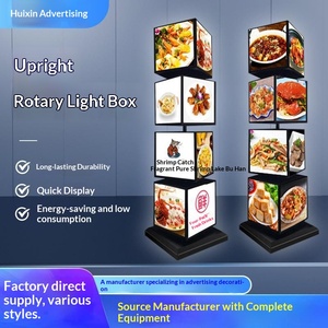 Hộp đèn xoay dọc có thể tháo rời, chống nước, dùng ngoài trời, dạng bảng quảng cáo di động, hình chữ nhật, bốn mặt - Product Image 2