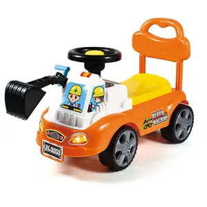 2024 Child BB Sound Digger Scoot And Ride Scooter Cartoon Sliding Drive Engineering Truck Baby Walk Toddler Ride On Car For Kid