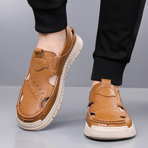 Sandalias Casuales de Verano para Hombre, de Piel Genuina, Cerradas, Transpirables, con Suela de EVA - Product Image 4