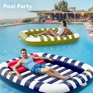 <b>Inflatable</b> PVC Floating Bed Swimming Pool for Adults pool lounger Backrest Water Mattress for Outdoor TanningLawn <b>Bathtub</b> - Product Image 1
