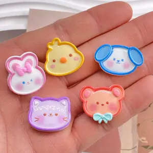 Cute Bunny Kitten Cartoon Resin Accessories Resin Molds Keychain Resin Flatback Charm For Decoration