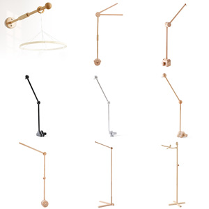 <span class=keywords><strong>Mobile</strong></span> de berceau Montessori multi-styles en bois de hêtre naturel, bras réglable et rotatif, fixation murale ou sur pied, pour chambre de bébé - Product Image 1