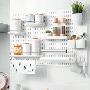 Trou sans poinçon en acier au carbone Double étagère murale domestique cuisine/salle de bain/dortoir stockage <span class=keywords><strong>d</strong></span>'épices supports de stockage supports - Product Image 3