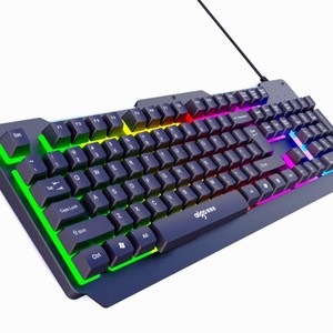 คีย์บอร์ดเกมมิ่ง Aigo 958 แบบมีสาย 104 ปุ่ม RGB Backlit ขนาดเต็ม USB แผ่นเหล็ก ป้องกันการกดผิดพลาดพร้อมกันหลายปุ่ม - Product Image 4