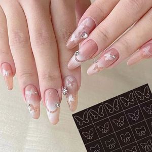 Pochoirs à ongles japonais, autocollants, motifs creux, cœur, papillon, étoile et pointes françaises, modèles d'aérographe pour salon et nail art DIY - Product Image 3