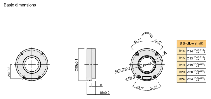 Multi Turn Industrial Absolute Rotary Encoder MP55 Interface 17 Bit SSI BiSS-C