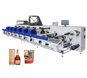 PVC Shrink Film Label Printing Widely Used Flexo Digital Roll to Roll 4 6 7 8 Colors in Line Flexographic Printer Machine