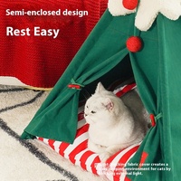 Tente pour animaux de compagnie Zeze, en bois, écologique, classique, nid pour chat, maison semi-fermée, quatre saisons, universelle, lavable