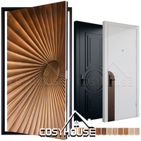 Porte pivotante artistique moderne, porte d'entrée de luxe design, architecture contemporaine, porte d'entrée