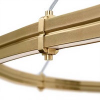 Lustre LED circulaire simple en bronze antique pour hôtel, salon, villa de luxe, en laiton massif noir