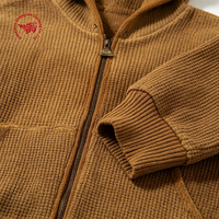 Vêtement d'extérieur pour homme en coton 100% respirant, style vintage, tricot gaufré, coupe ample, épais, avec motif