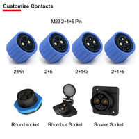 Connecteur étanche à verrouillage par pression Jnicon M23 6 broches (2+4 broches) 50A IP67 pour batterie de vélo électrique, décharge, UL94-V0 résistant aux flammes