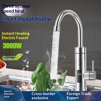 Robinet chauffe-eau électrique moderne en acier inoxydable 304 sans réservoir avec affichage numérique LED pour évier de cuisine domestique